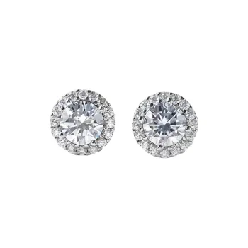 Stone On The Line 925 Sterling Silver Moissanite Stud Earrings Unisex