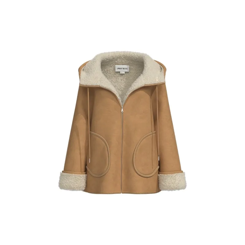 URBAN REVIVO Jackets Women's Khaki Brown-1