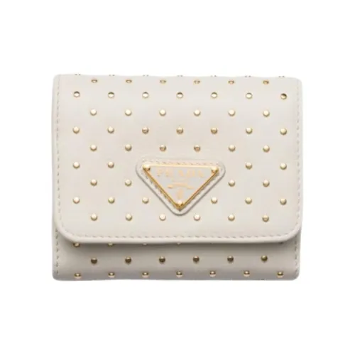 PRADA Leather Wallet Women's White