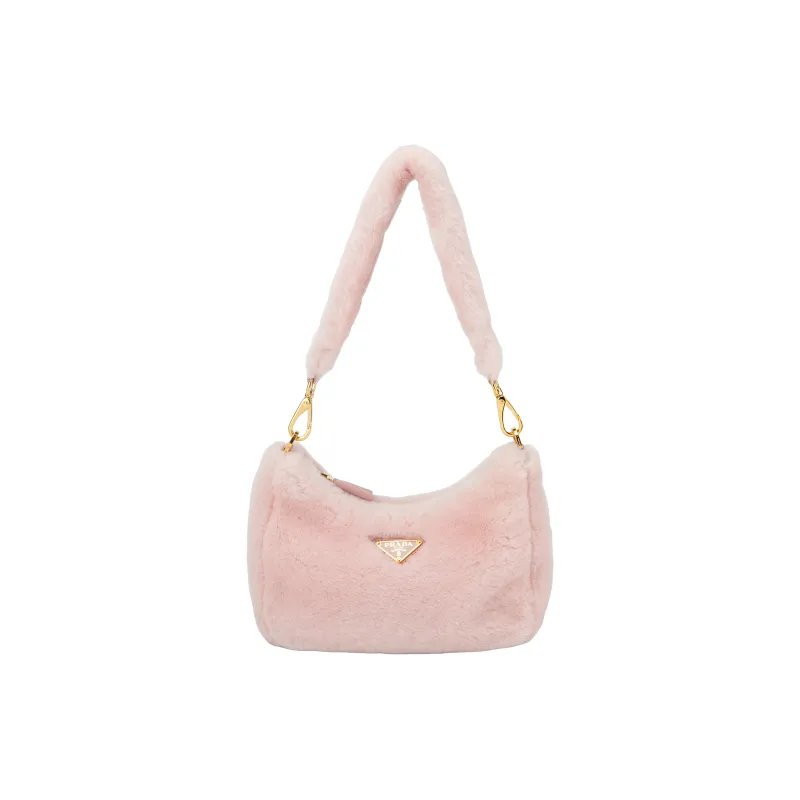 PRADA Plush Shoulder Bag Handbag Crossbody Bag Shoulder Bag Regular Women's Cherry Blossom Pink-1