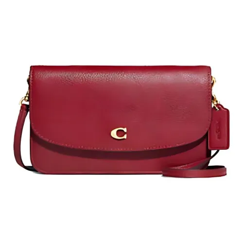 COACH Hayden Leather Shoulder Bag Crossbody Bag Small Size Women's Burgundy/Morandi Color Scheme