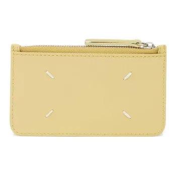 Maison Margiela Textured Calfskin Card Holder Card Holder Women's Yellow