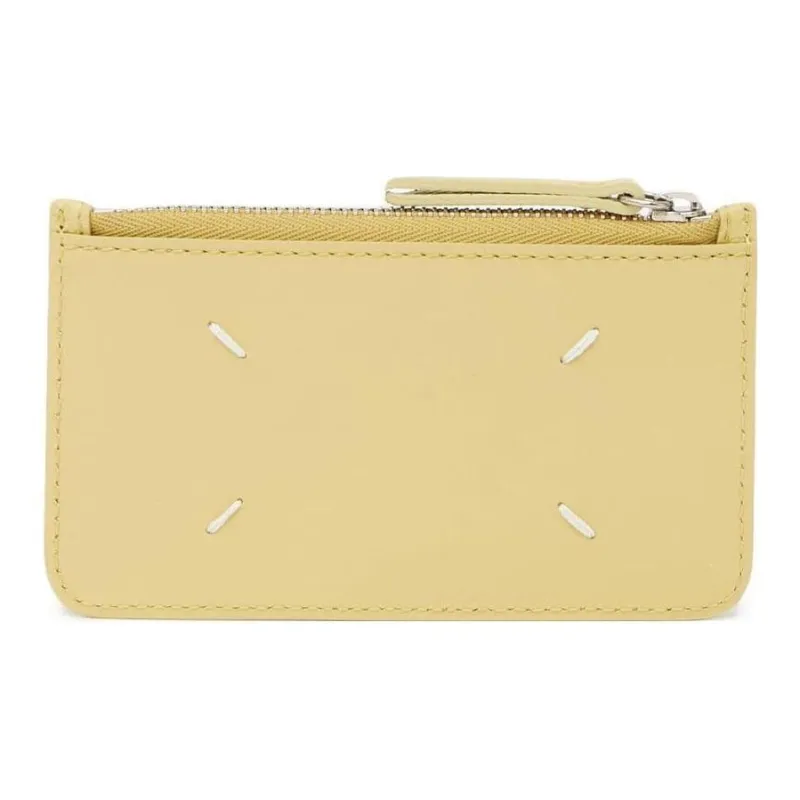 Maison Margiela Textured Calfskin Card Holder Card Holder Women's Yellow-0