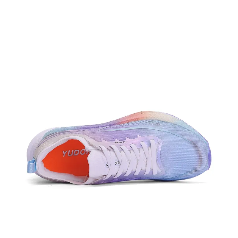 YUDONG Low Top Popcorn Running Shoes Men's Dark Reddish Purple Blue-3