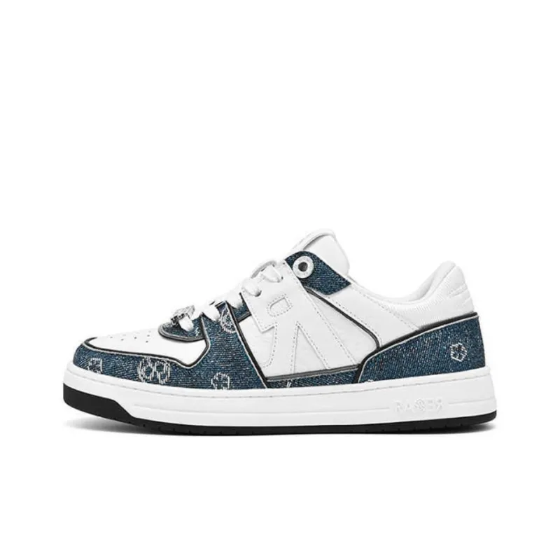 RARE RICH Collection Low Top Skateboard Shoes Women's White Blue-0
