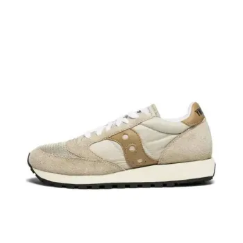 Saucony Jazz Original Vintage Anti Slip Wear Resistant Low Top Running Shoes Women's Beige Brown