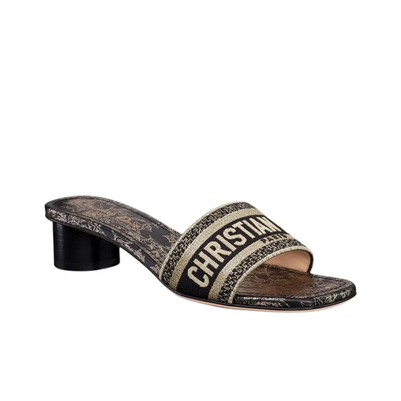DIOR Dway Slide Slippers 3.5cm Women's Black-1