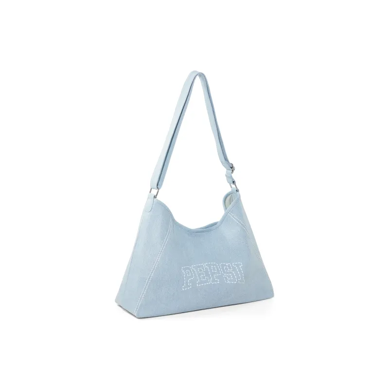 Pepsi Fabric Tote Bag, One Shoulder Crossbody Bag, Croissant Bag, Shoulder Bag Women's Blue-1