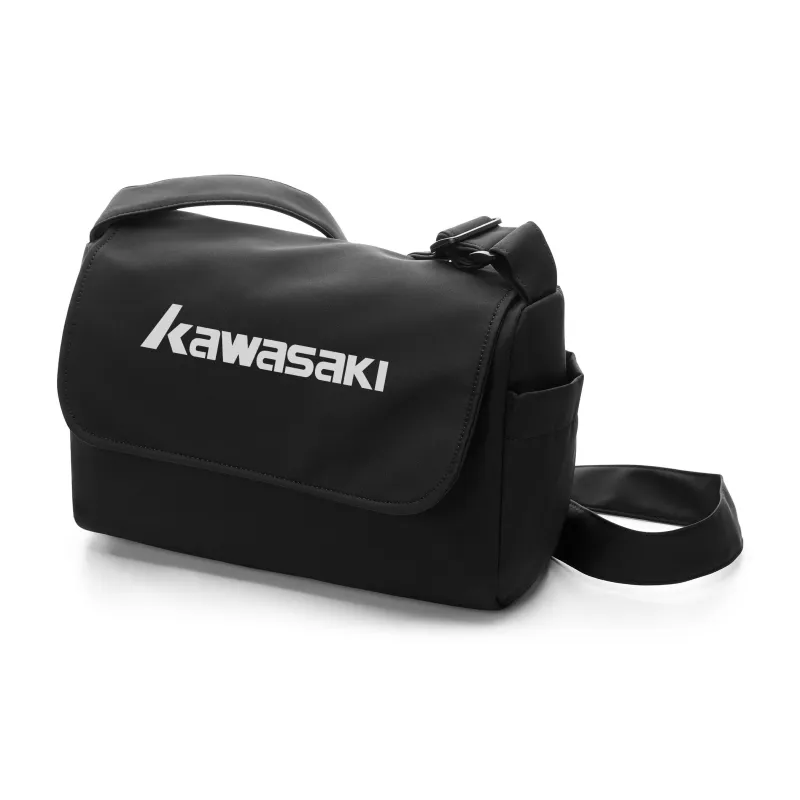 Kawasaki Fabric Crossbody Bag, Shoulder Bag, Messenger Bag Regular Unisex Black/Ecru/Haze Blue-6