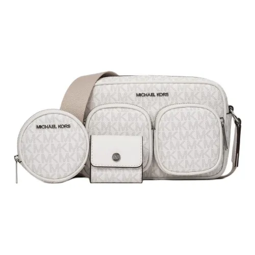 MICHAEL KORS Jet Set Item Coated Canvas Shoulder Bag Medium Size Women's Optical White