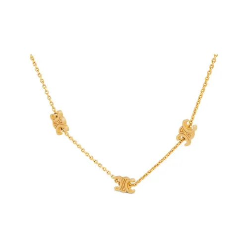 CELINE Triomphe Mini Triomphe Necklace In Brass With Gold Finish