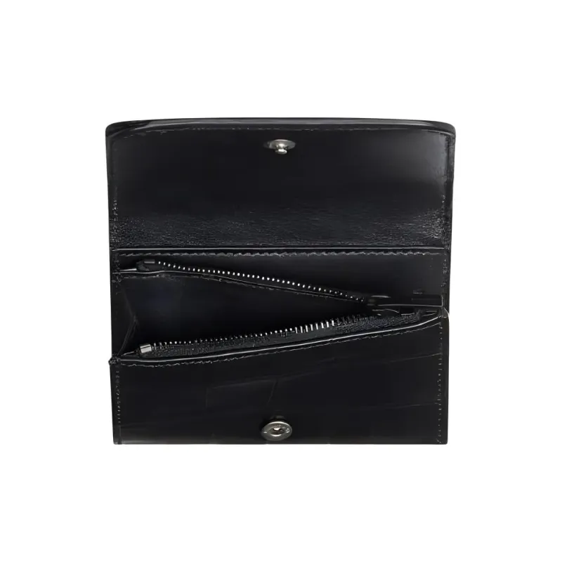 Balenciaga Gossip Calfskin Wallet Mini Women's Black-2
