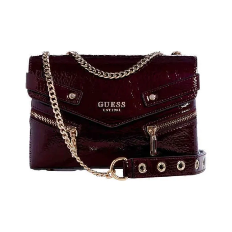 GUESS Artificial Leather Envelope Bag Crossbody Bag Shoulder Bag Medium Size Women's Burgundy-0