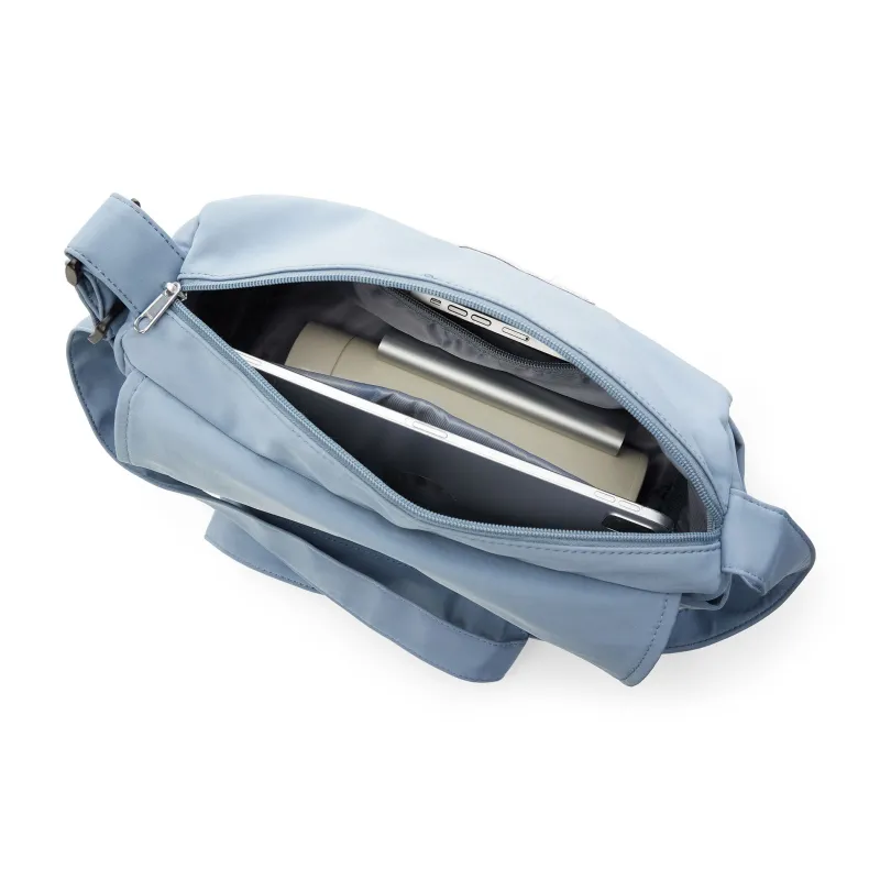Kawasaki Fabric Crossbody Bag, Shoulder Bag, Messenger Bag Regular Unisex Black/Ecru/Haze Blue-14