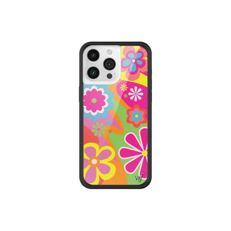 WILDFLOWER PC Back Panel+Fabric Lining Material Impact-Resistant 'Flower Power' Phone Cases For IPhone 15 Pro Trendy-1