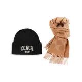 Black Hats & Caps with Camel Scarf Set