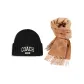 Black Hats & Caps with Camel Scarf Set