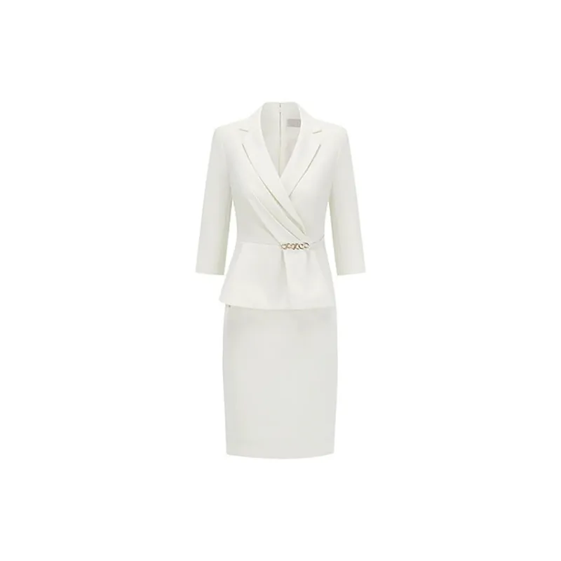 ONE SHALLOW Long Sleeved Dresses Women's Beige-3