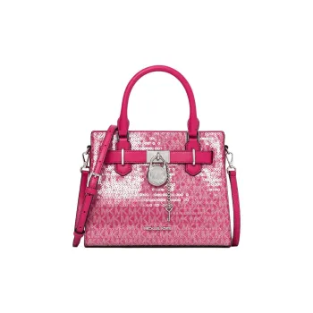 MICHAEL KORS Hamilton Series Coated Canvas Shoulder Bag, Crossbody Bag, Handbag Small Size Women's Dragon Fruit