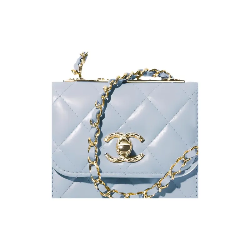 CHANEL Trendy Cc Sheepskin Metal Shoulder Bag, Crossbody Bag Mini Women's Blue-2