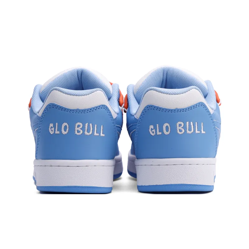 GLO BULL Skateboard Shoes Unisex Low Top Double Strap White Blue-4
