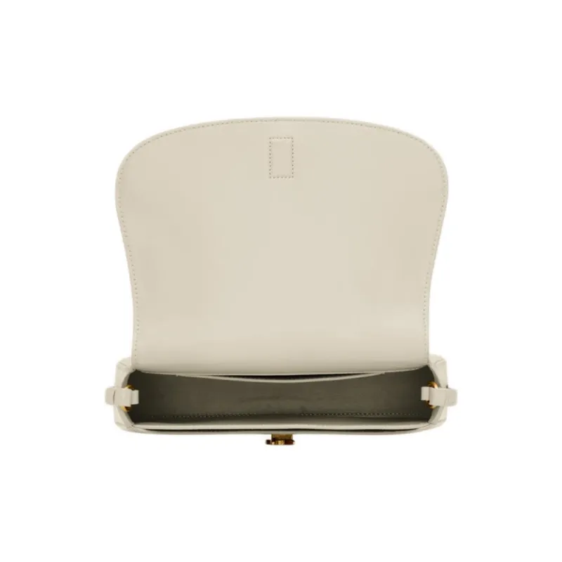SAINT LAURENT Calfskin Handbag, Shoulder Bag Mini Women's White-5