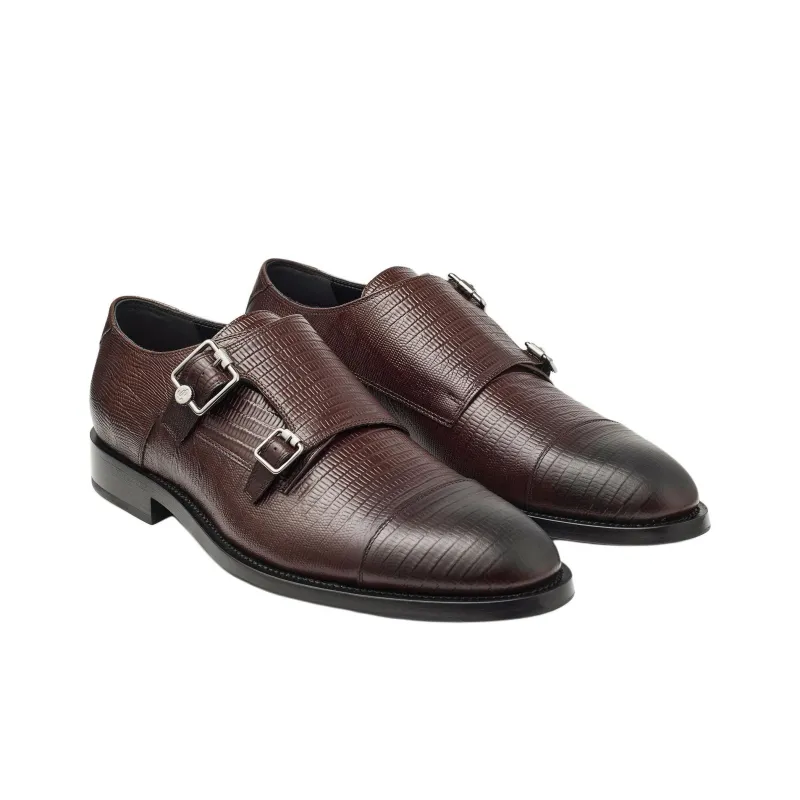Jimmy Choo Finnion Monkstrap Dress Shoes Men's Brown-1