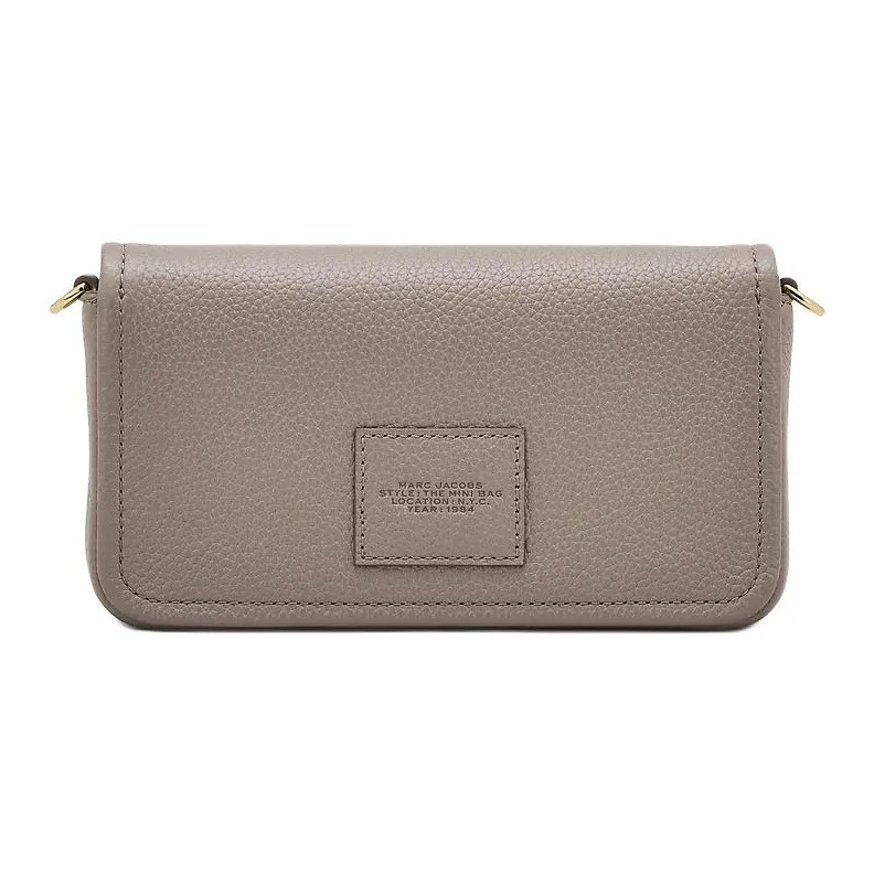 MARC JACOBS Full Grain Leather Shoulder Bag Mini Women's Concrete Gray-1