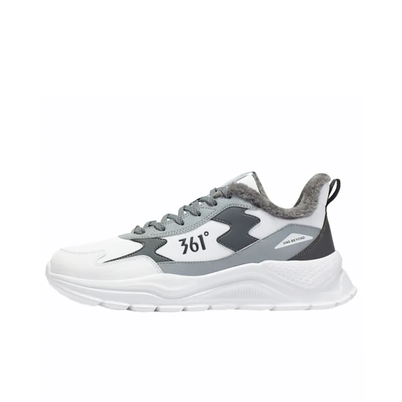 361° Durable Warm Low-Top Casual Shoes Men's Gray White-0