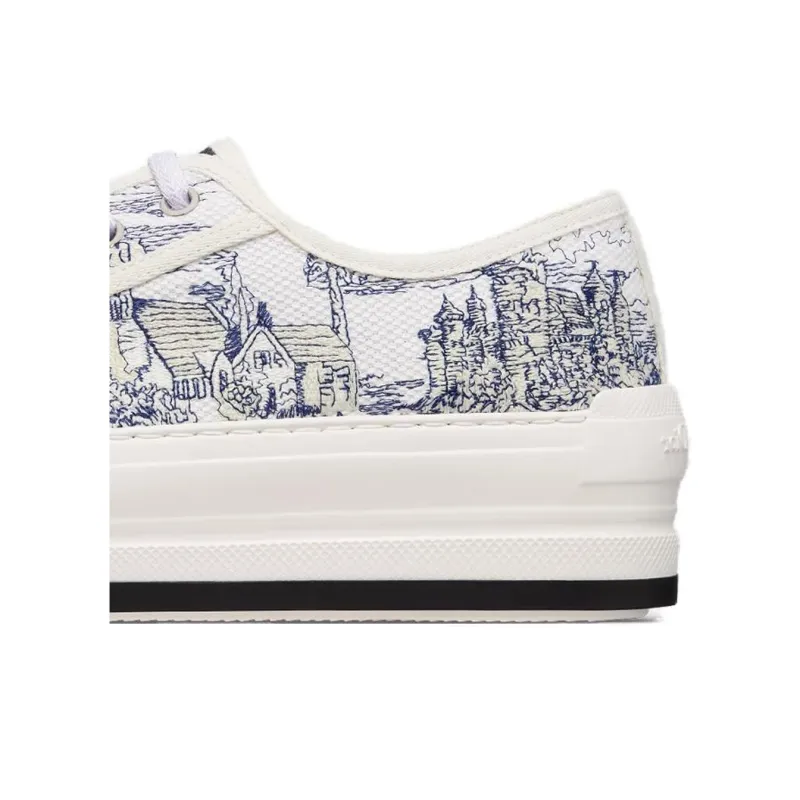 DIOR Walk'n'Dior Platform Shoes Low Top Skateboard Shoes Women's Dark Blue-4