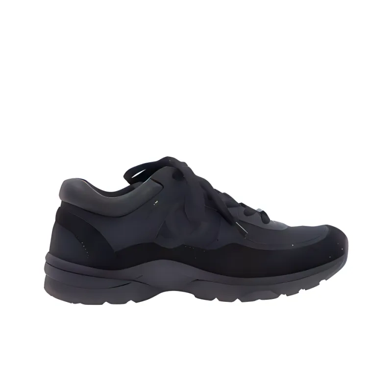 CHANEL Low Top Trainer Cc Triple Black Suede-2