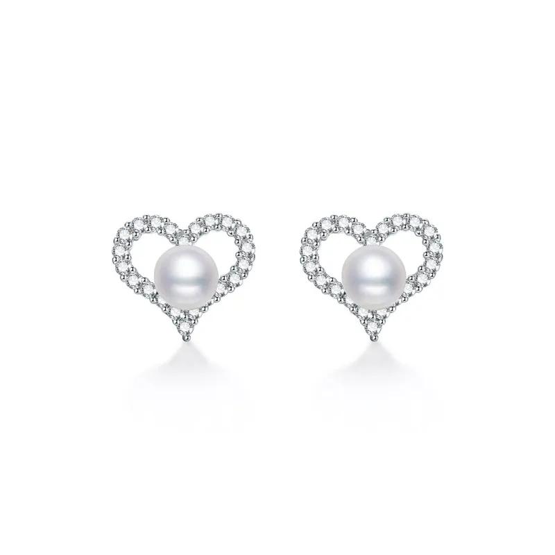 JINGUIFU Freshwater Pearl Stud Earrings Women's-1