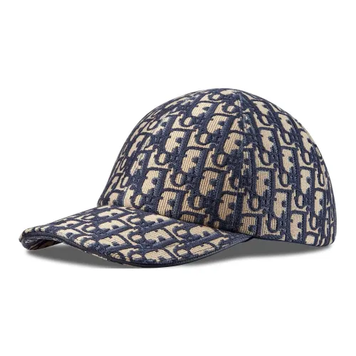DIOR Sheepskin Baseball Caps Unisex Brown/Blue