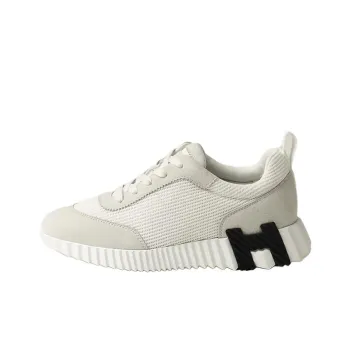 HERMES Bouncing Low-Top Casual Shoes Women's White