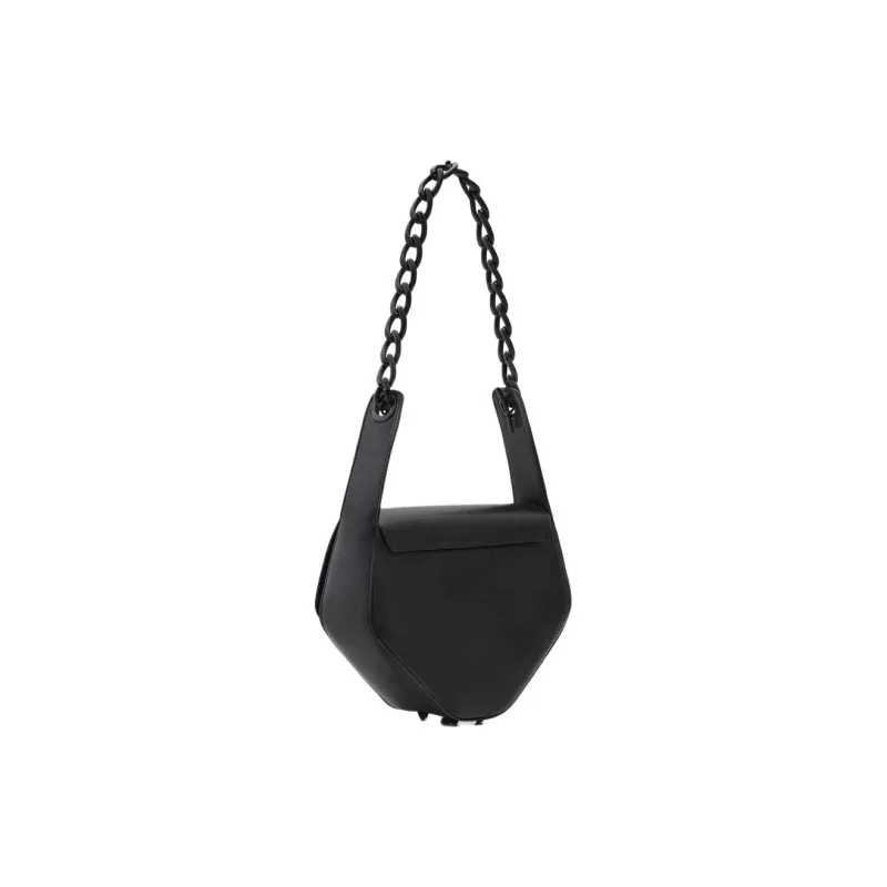 Desigual Cow Leather Fox Bag, Crossbody Bag, Shoulder Bag Medium Size Women's Black-4