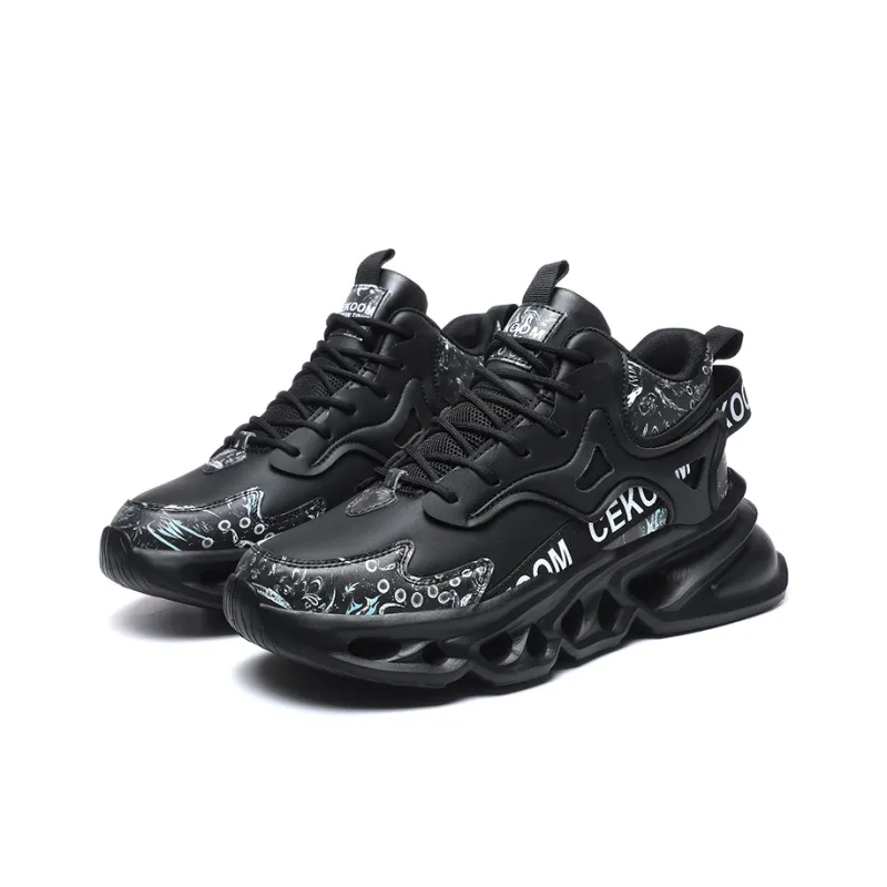 PNKE Anti Slip And Wear Resistant Height Increasing Warm Mid Top Chunky Sneakers Men's-16