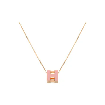HERMES Cage D'H Rose Gold Plated Hardware Necklaces Women's
