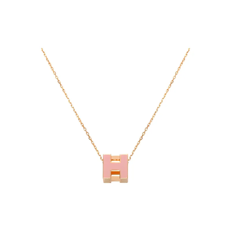 HERMES Cage D'H Rose Gold Plated Hardware Necklaces Women's-0