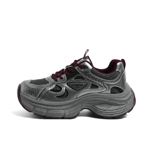 HUANQIU Anti Slip And Wear Resistant Breathable Low Top Chunky Sneakers Women's