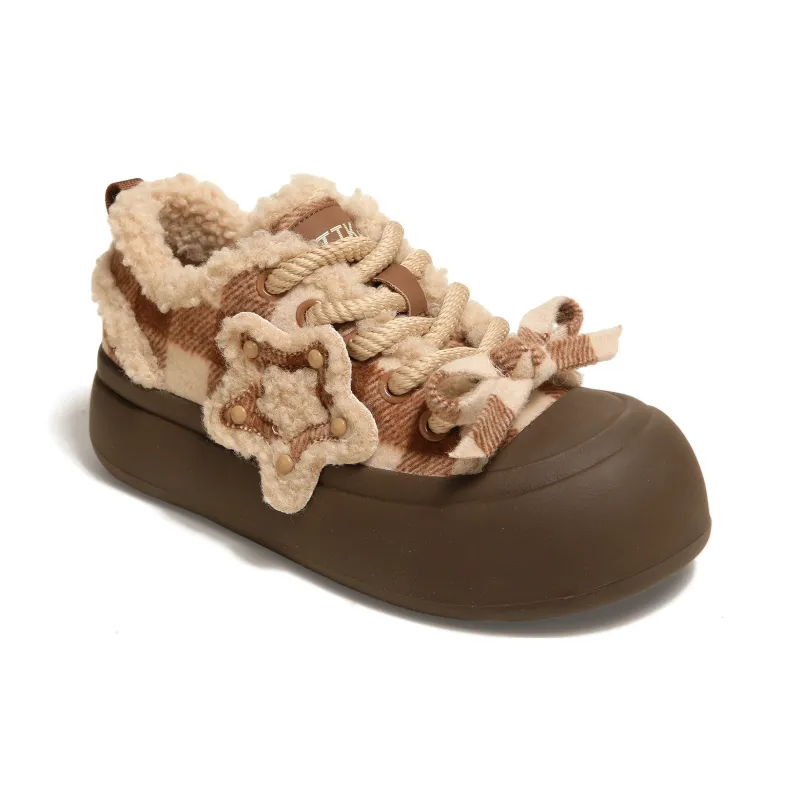 TTKJ Anti Slip And Wear Resistant Height Increasing Low Top Casual Shoes Women's Mocha-3