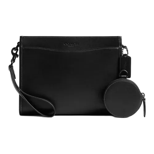 COACH Hitch Grained Leather Crossbody Bag Shoulder Bag Men's Black