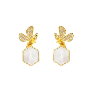 BABYBEI 925 Sterling Silver Mother Of Pearl Clip On Earrings Women's