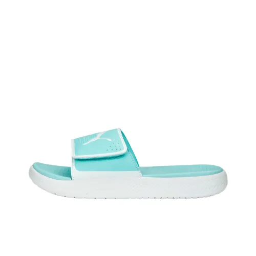 PUMA Quick Dry Cushioning Slide Slippers Men's Cyan White