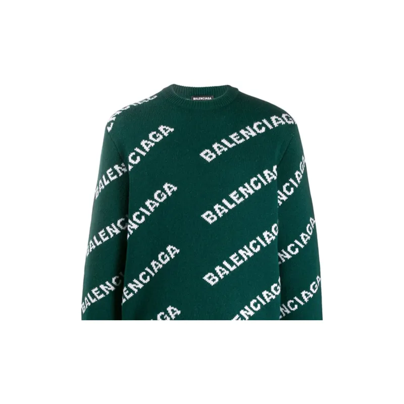 Balenciaga Allover Logo Wool Sweater-2