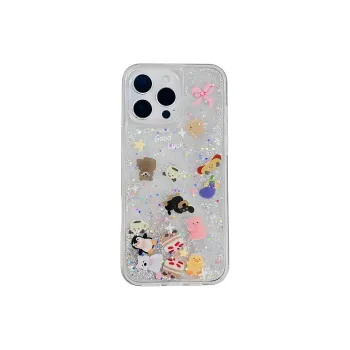 Wei Xin Acrylic Material Quicksand Small Animal Phone Cases Compatible With IPhone 16/15 Pro Max/Apple 13/14 Pro/Max