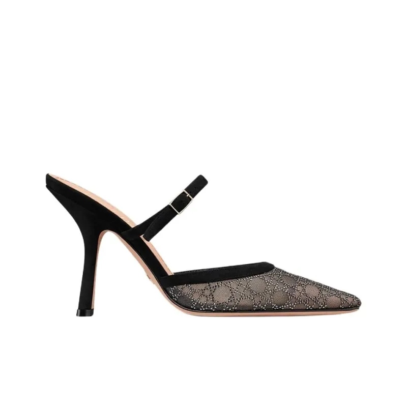 DIOR Capture Closed Toe Slippers 10cm Women's Black-1