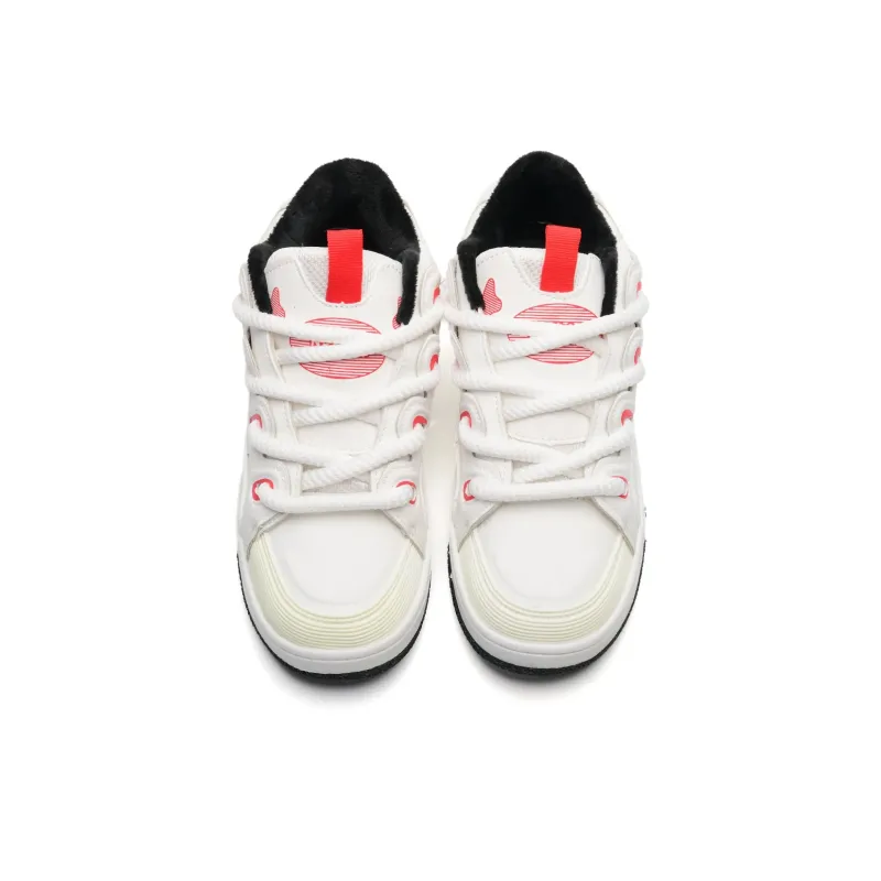 UNIITY Skateboard Shoes Unisex Low Top White Black/White Red-9