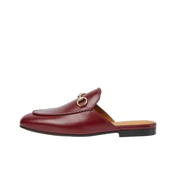GUCCI Wrap toe Slippers Women's Red Brown
