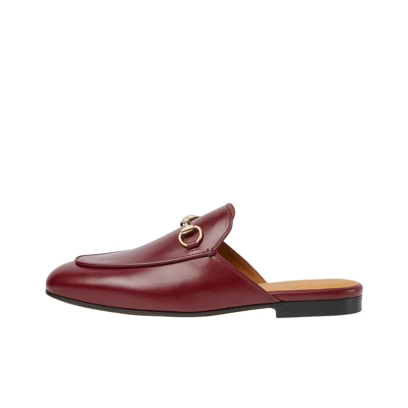 GUCCI Wrap toe Slippers Women's Red Brown-0
