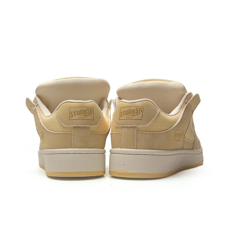 STUR YSN Wear resistant And Lightweight Low Top Skateboard Shoes Women's Almond Yellow-4